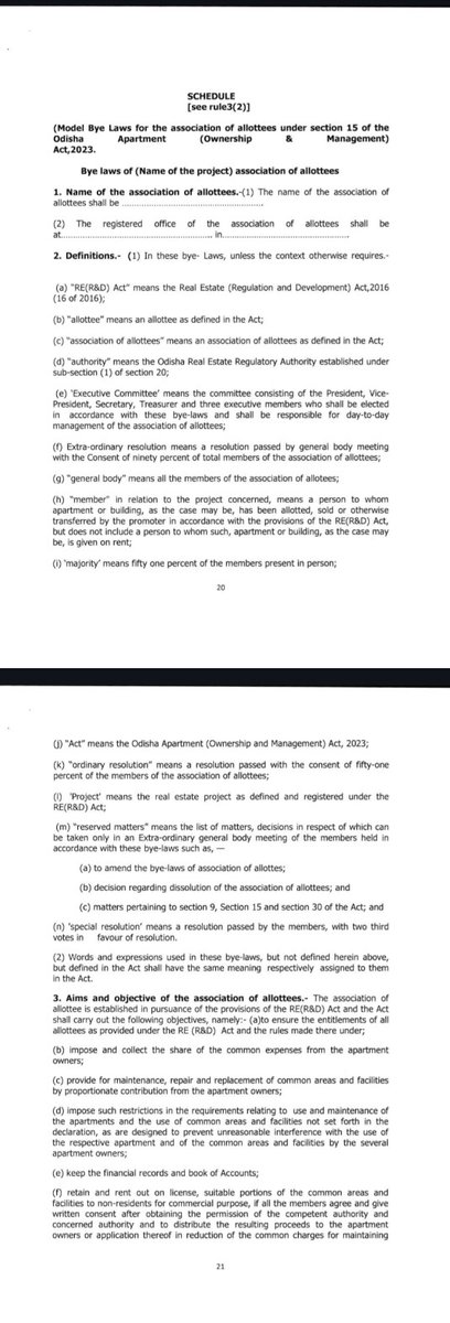 surya1618's tweet photo. Part-1
#Model Bye Law 
#Odisha Apartment Ownership and Management 2023 https://t.co/Efpd5LTw96