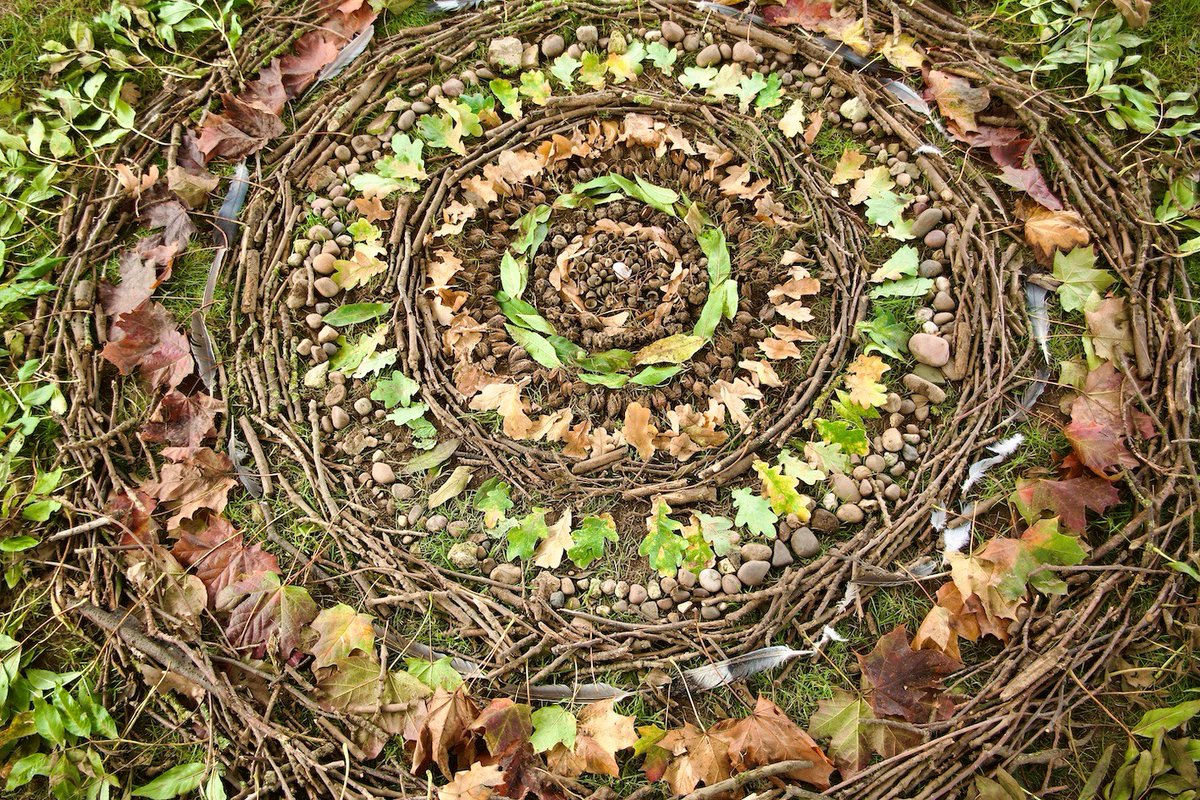 Look at this amazing natural art created by our children and @RFJamesUK today. Please take a look when you drop your child at school.