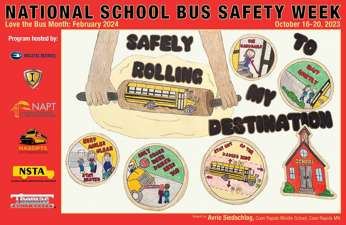 Safety first! It’s National School Bus Safety Week. One Coon Rapids Middle School student won a national contest to have her bus safety message highlighted. The theme? “Safely Rolling to my Destination.” Both students and drivers need to do their part to keep everyone safe.