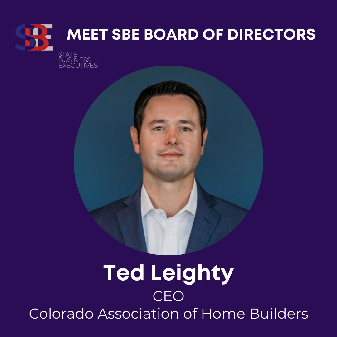StateBizExecs's tweet photo. We are thrilled to announce Ted Leighty, CEO of @COHomeBuilders is the newest member of the SBE Board of Directors. Ted's knowledge, experience, and leadership will be a tremendous addition to our SBE team! https://t.co/cG8MgrljMe