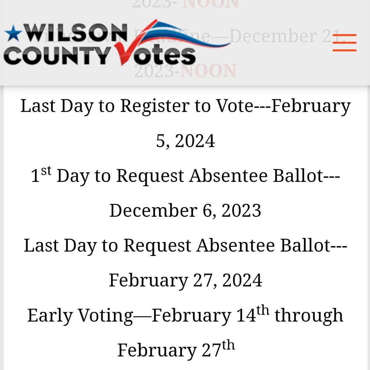 1st day to pick up a petition for county races in #WilsonCountyTN

Interested in running as a Democrat? We can help! 🌊❤️ 

Find more voter & candidate info at wilsontnvotes.gov

@WilsonDemocrats #watertowntn #lebanontn #mtjuliettn #mtjuliet