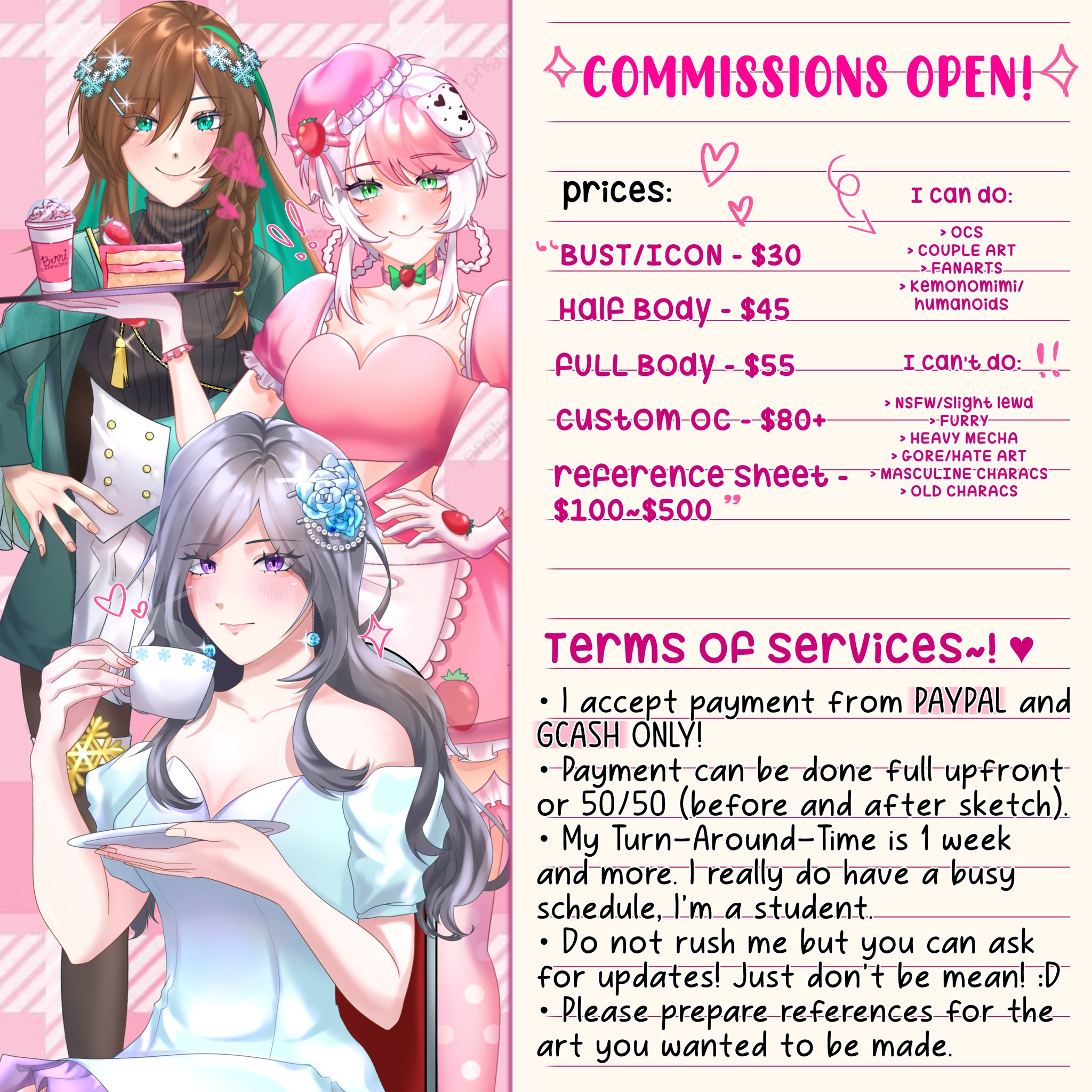 Custom Anime Girls Commissions. (Fan art, OC, and NSFW) Art