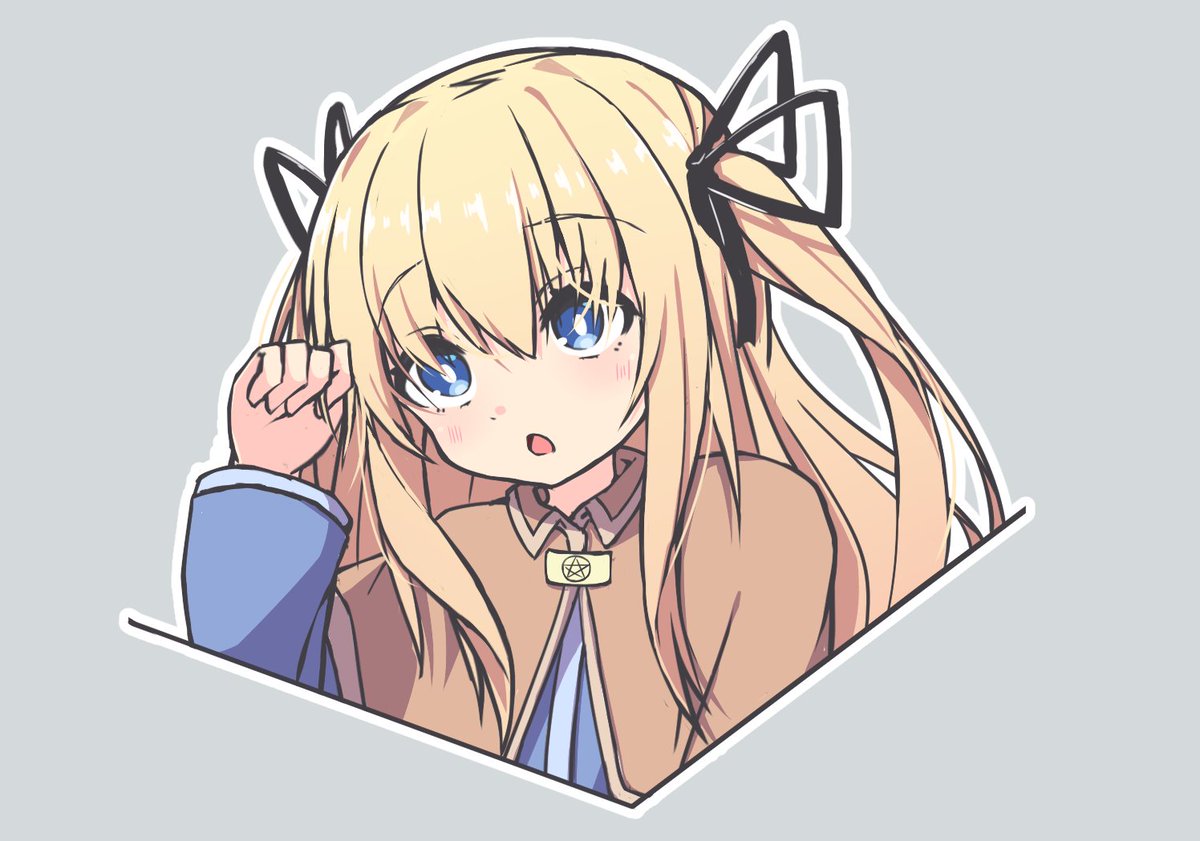 1girl blonde hair solo blue eyes long hair ribbon two side up  illustration images