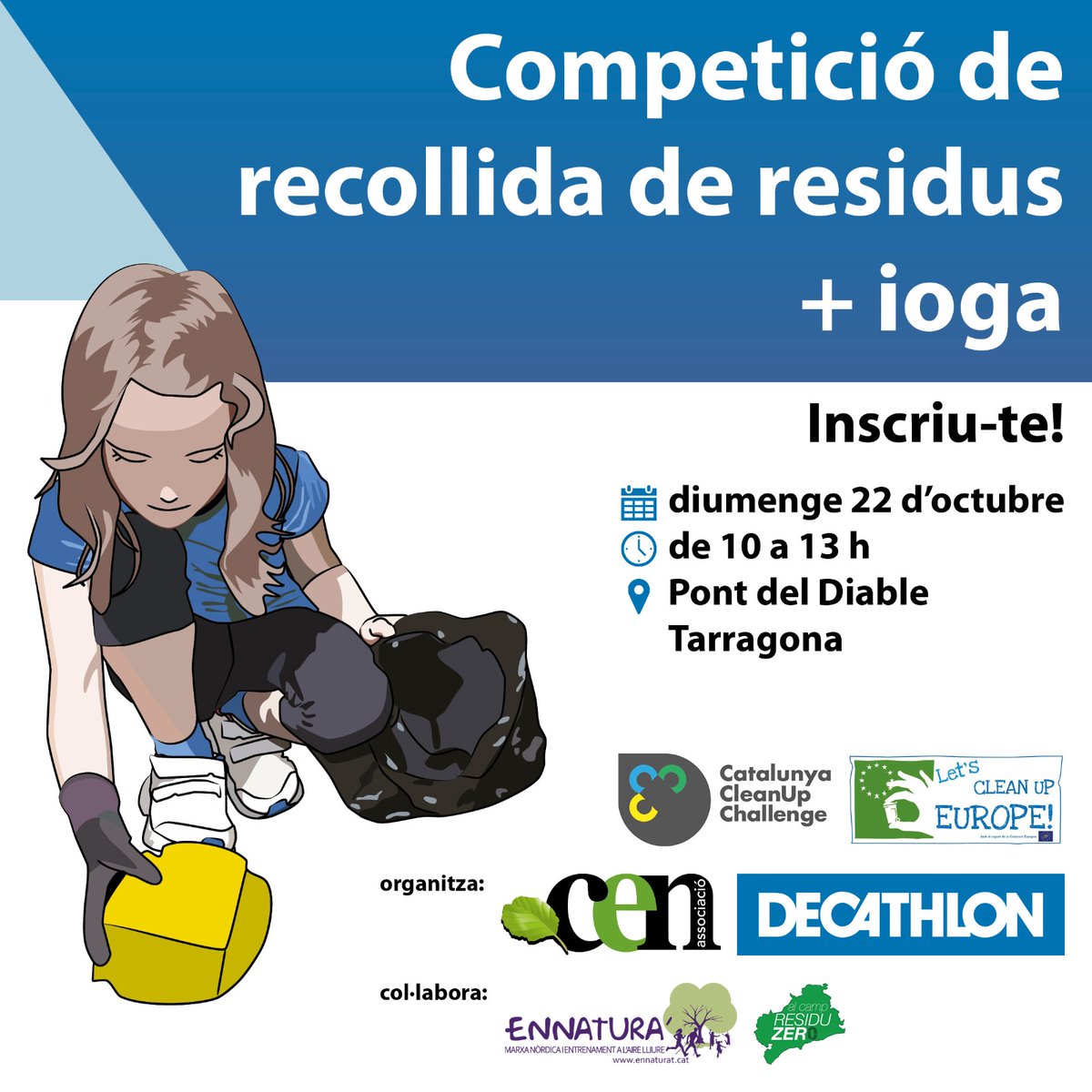 22O: Competició de recollida de residus + ioga al Pont del Diable
assoc-cen.org/residus-pont-d…

#CatalunyaCleanUpChallenge #NATURAsenseBROSSA #plastiXnatura #SlowPickUp #InLoveWithNature
#AjutsTSAcat #ApSambiental #EntitatsAmbientals
#LCUE #lcue2023

<a href="/Decathlon/">Decathlon</a>ES @Decathlon