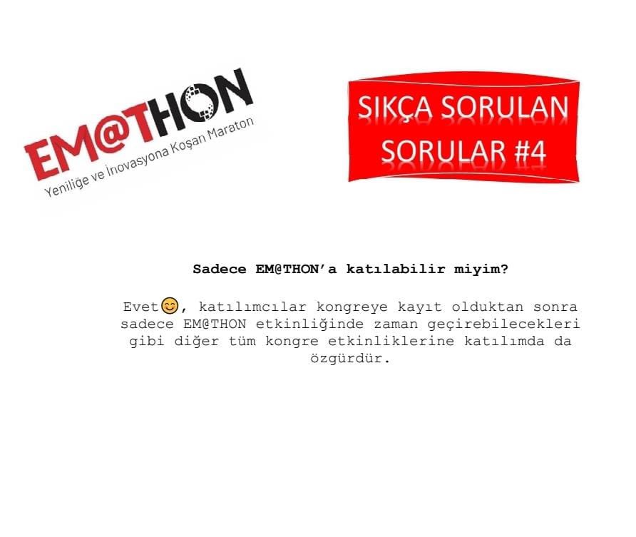 tatdbilisim's tweet photo. Sıkça Sorulan Sorular (FAQ) 4

Sadece EM@THON’a katılabilir miyim?

Can I only attend EM@THON?

Ayrıntılar için 👉🏻 https://t.co/dv7lCgvnfp
Details 👉🏻 https://t.co/EcYNtf6w1R

#EACEM2023 #AcilHayattır #EmergencyIsLife #sympocus #TATDUS @tatdkongre
@tatdus @TrTATD https://t.co/MHx3ROPimm