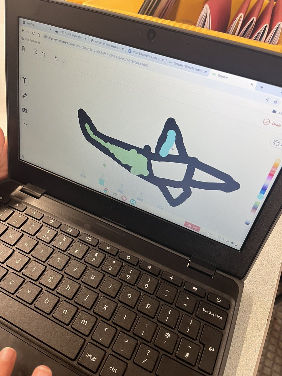 LakesideYork's tweet image. The leopards loved using @Seesaw for the first time today. We had a go exploring the different tools and working on our trackpad skills at the same time. #LakeComputing