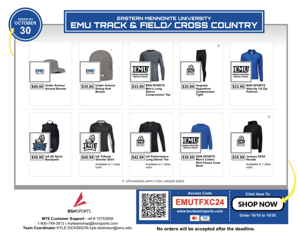 EMU_Athletics's tweet image. 🔵 𝐓𝐄𝐀𝐌 𝐒𝐓𝐎𝐑𝐄 🔵

The Track &amp;amp; Field Team Store is now 𝙊𝙋𝙀𝙉!! Support our @EMU_XC_TF athletes by clicking the link below and buying team gear!

🔗: tinyurl.com/bp784up7