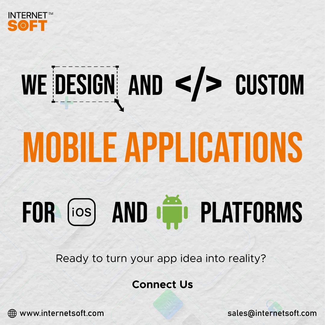 Custom Mobile Application Services Internet Soft

Connect us - sales@internetsoft.com

Read More - internetsoft.com/services/mobil…

#MobileAppDevelopment #CustomApps #AppDevelopment #MobileAppServices #CustomAppDevelopment #DigitalTransformation #InternetSoft