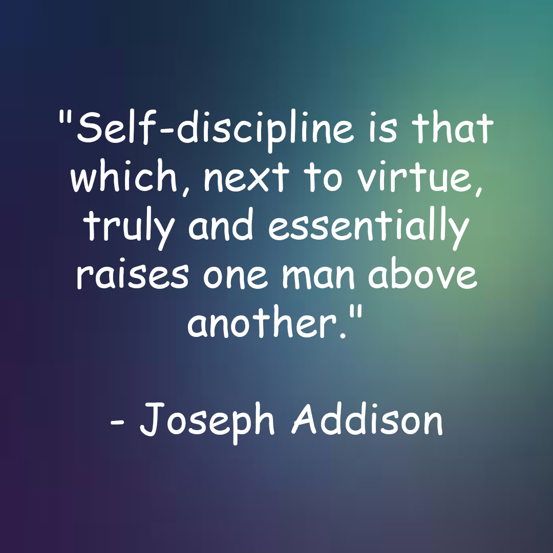 JoePannone's tweet image. Self-discipline is that which, next to virtue, truly and essentially raises one man above another.
#josephaddison