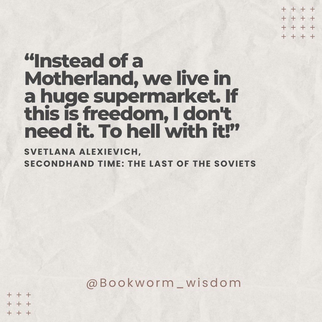 Svetlana Alexievich   
Secondhand Time: The Last of the Soviets  
#quotes #quoteoftheday #quote #book #books #literature #Svetlanaalexievich