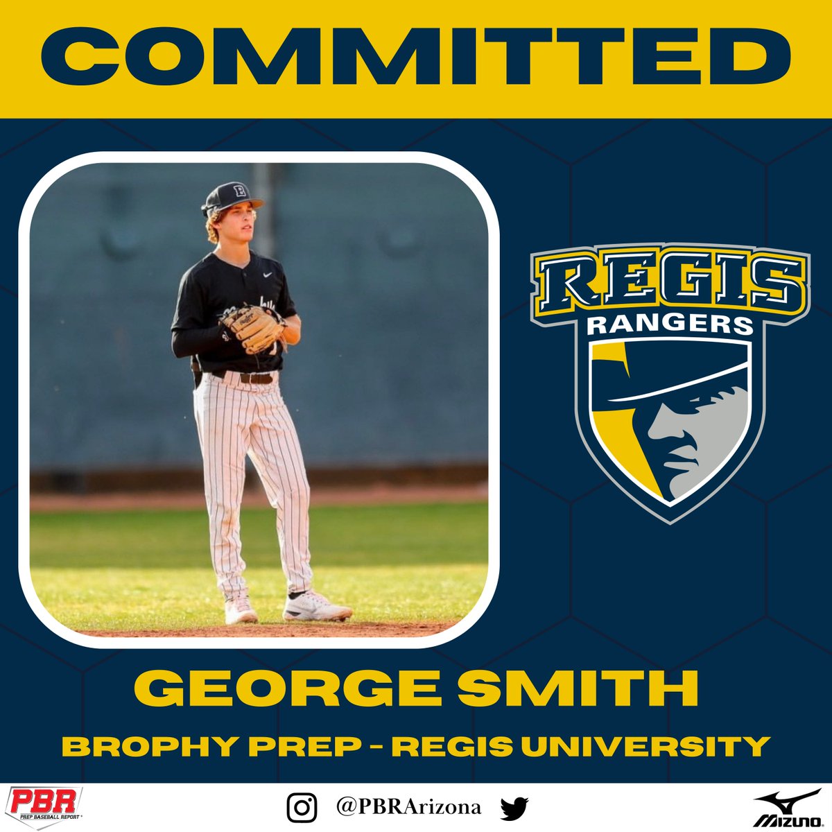PrepBaseballAZ's tweet photo. 🚨𝐂𝐎𝐌𝐌𝐈𝐓𝐌𝐄𝐍𝐓 𝐀𝐋𝐄𝐑𝐓🚨

'24 SS George Smith (@Brophy_Baseball) has announced his commitment to Regis University.

Smith is the 42nd commitment in Arizona's senior class.

@GeorgeSmith2024 || @RegisUBaseball https://t.co/6qT1L4VJwX