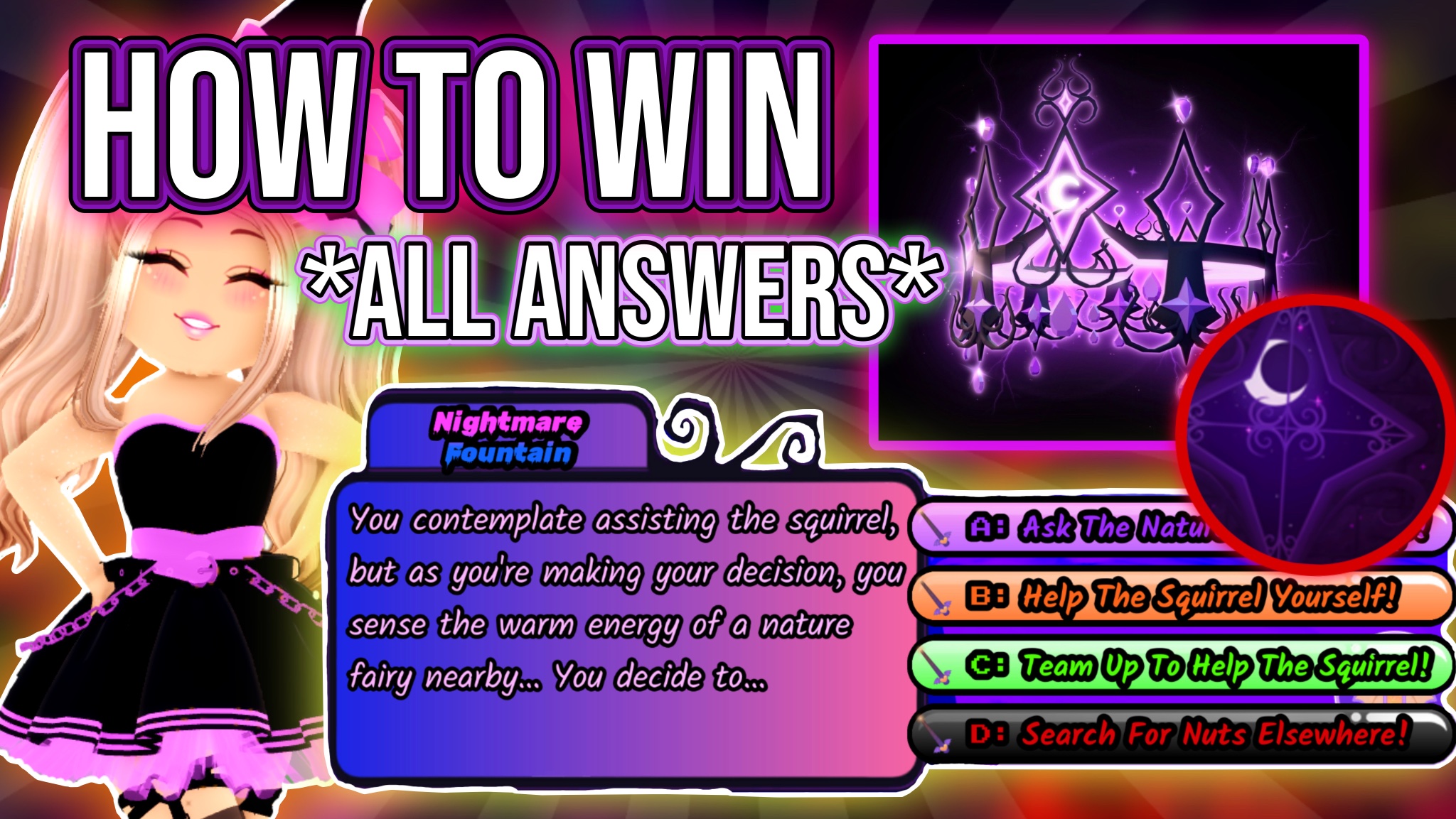 Royale High Halloween Dark Fairy Halo 2023 Answers - Hold To Reset