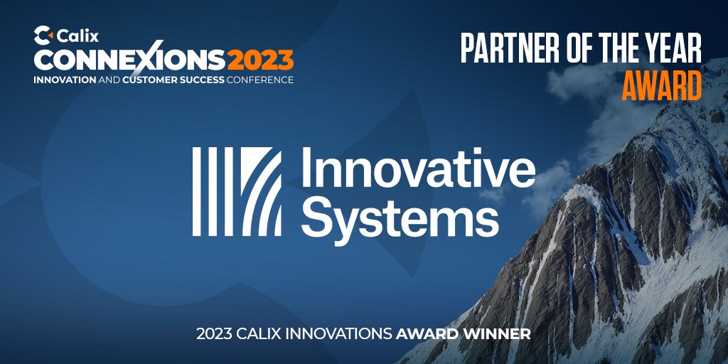 CalixHQ's tweet photo. 🎉 Calix is proud to recognize @InnovsysSD as the Partner of the Year at #ConneXions23 for the incredible results our shared customers have achieved throughout the year. 

Their automation allows small BSPs’ nimble teams to create outsized subscriber experiences. https://t.co/27AppbEH3W