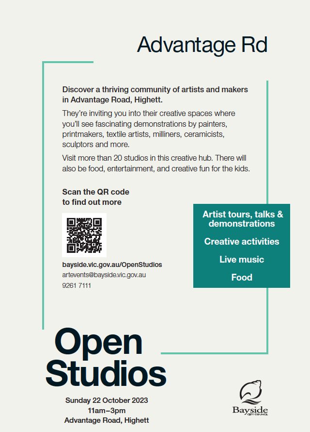 OPEN STUDIOS this SUNDAY October 22nd! Printmaking demonstrations in my studio, no. 16A  |  20+ creative studios in one street in Bayside Melbourne | ALL WELCOME 💙