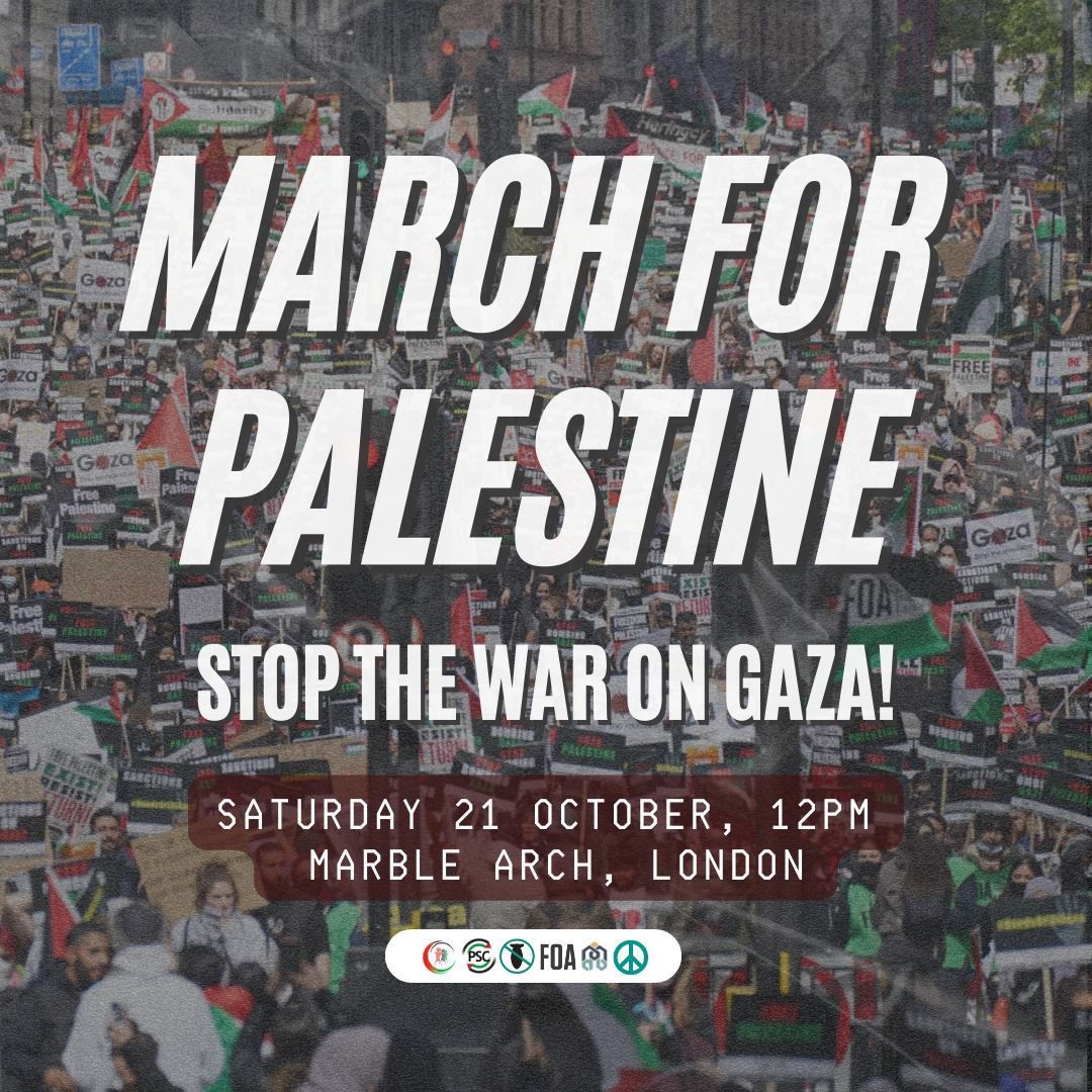 Don't just tweet, take to the streets

Let's make this march even bigger and louder

Our Palestinian brothers and sisters need us. 🇵🇸✊