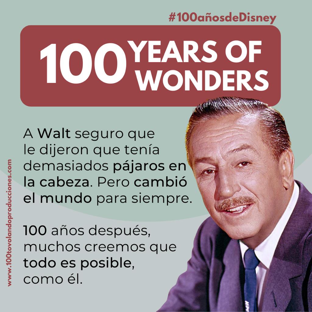 Que no te cuenten mandangas: los soñadores son los auténticos motores del mundo. De los «locos», los «inconformistas» y los «tozudos de lo imposible» es el mañana. Felicidades <a href="/DisneySpain/">Disney España</a> #100YearsOfWonders