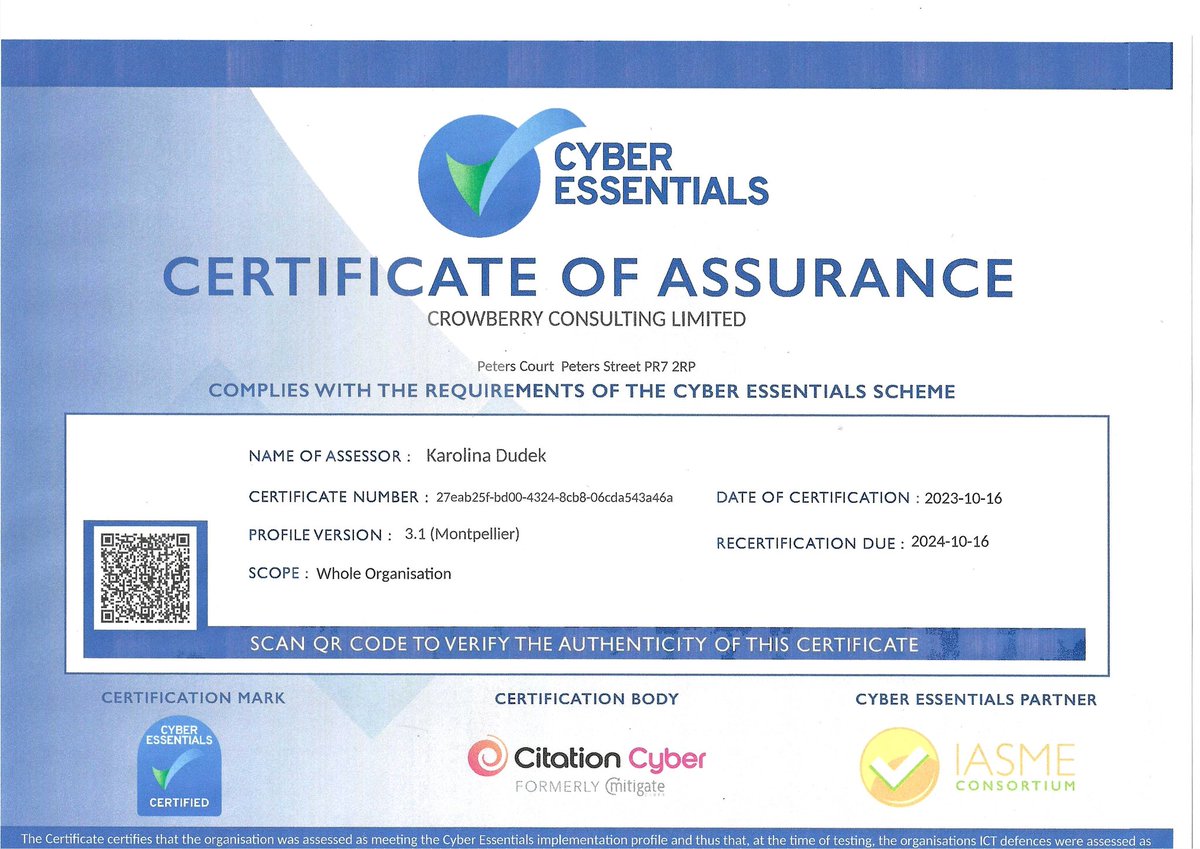 #CyberSecure for 8 years we have adhered to the #CyberEssentialsStandard @CyberEssentials @GCHQ a go to standard for all #businesses in the UK. @maryrfinnegan @Pinklinkladies @FSBLancsCumbria @FSBManchester @fsb_policy @WEConnectEurope