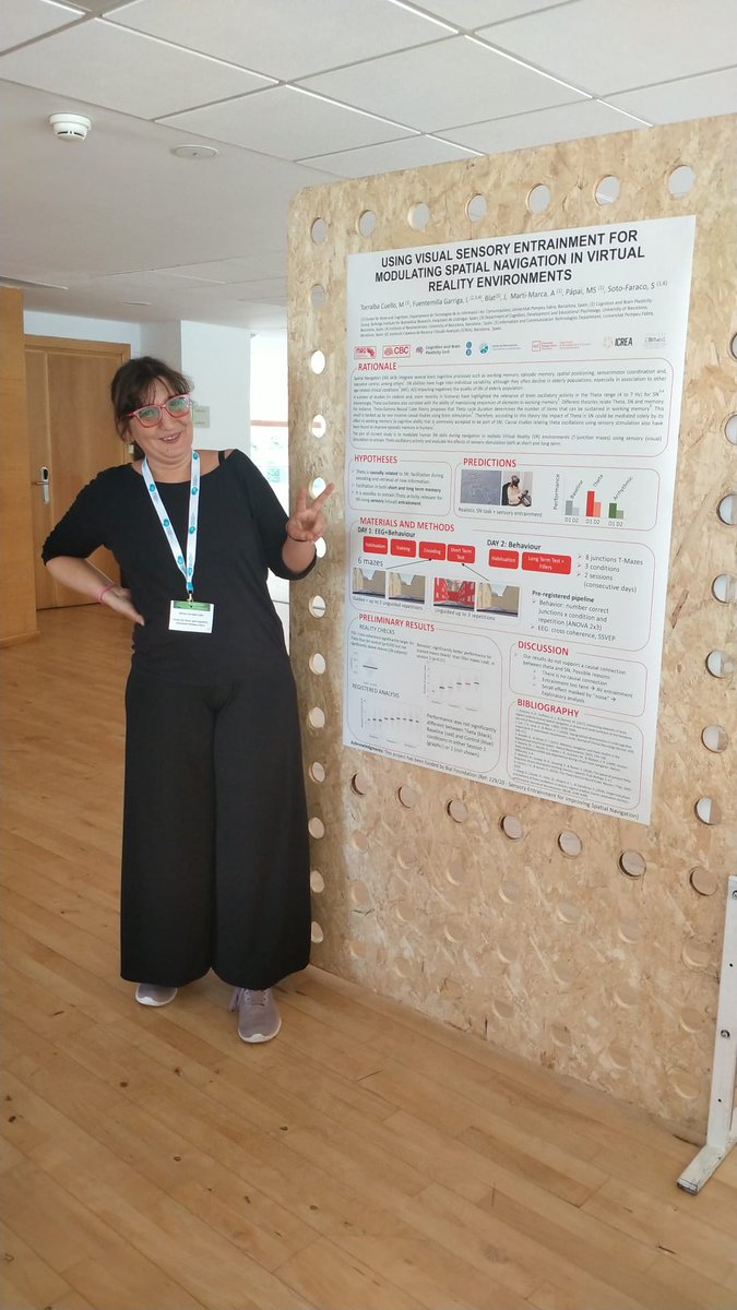 👏👏👏<a href="/yeya_bcn/">Mireia Torralba</a>  presenting her 🌟 poster on Entrainment with a VR 🤿Navigation 🚙Task at CuttingEEG - Donostia Garden <a href="/CuttingEeg/">cuttingEEG</a> @cbcUPF <a href="/MRuzzoli/">Manuela Ruzzoli</a> @AlFoucart 🧵
