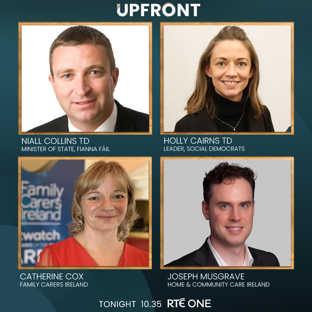 On RTÉUpfront tonight:

As vital care workers prepare to strike, @KatieGHannon is joined by @NiallCollinsTD, @HollyCairnsTD, Catherine Cox, @joseph_musgrave and our live studio audience to discuss the ongoing crisis.

Watch Upfront @ 10.35pm on @RTEOne.

@rtenews | #RTÉUpfront