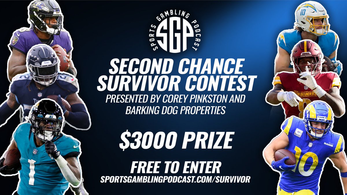 We're giving you a second chance at NFL Survivor

$3,000 Prize | Free to Enter

sportsgamblingpodcast.com/survivor