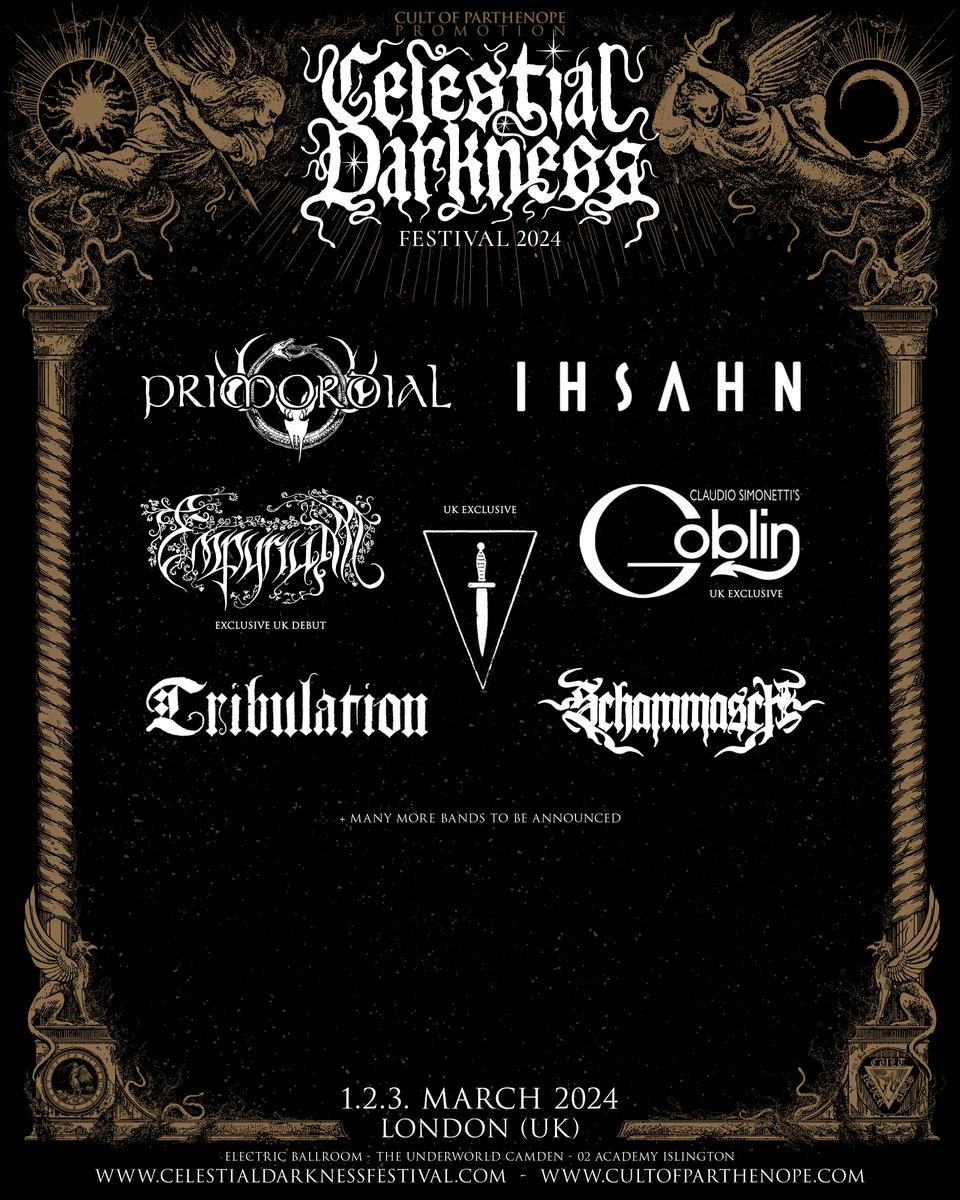 The Underworld (@theunderworld) on Twitter photo On Sale Now 🔥 Celestial Darkness Festival - an #extreme #metal festival in London curated by Cosmic Void Festival organisers, featuring some of the finest extreme metal acts around. <a href="/PrimordialEire/">Primordial</a>, @Ihsahn_Official and many more. Get your tickets 🎟️ link.dice.fm/Sde97ac0c526 On Sale Now 🔥 Celestial Darkness Festival - an #extreme #metal festival in London curated by Cosmic Void Festival organisers, featuring some of the finest extreme metal acts around. <a href="/PrimordialEire/">Primordial</a>, @Ihsahn_Official and many more. Get your tickets 🎟️ link.dice.fm/Sde97ac0c526