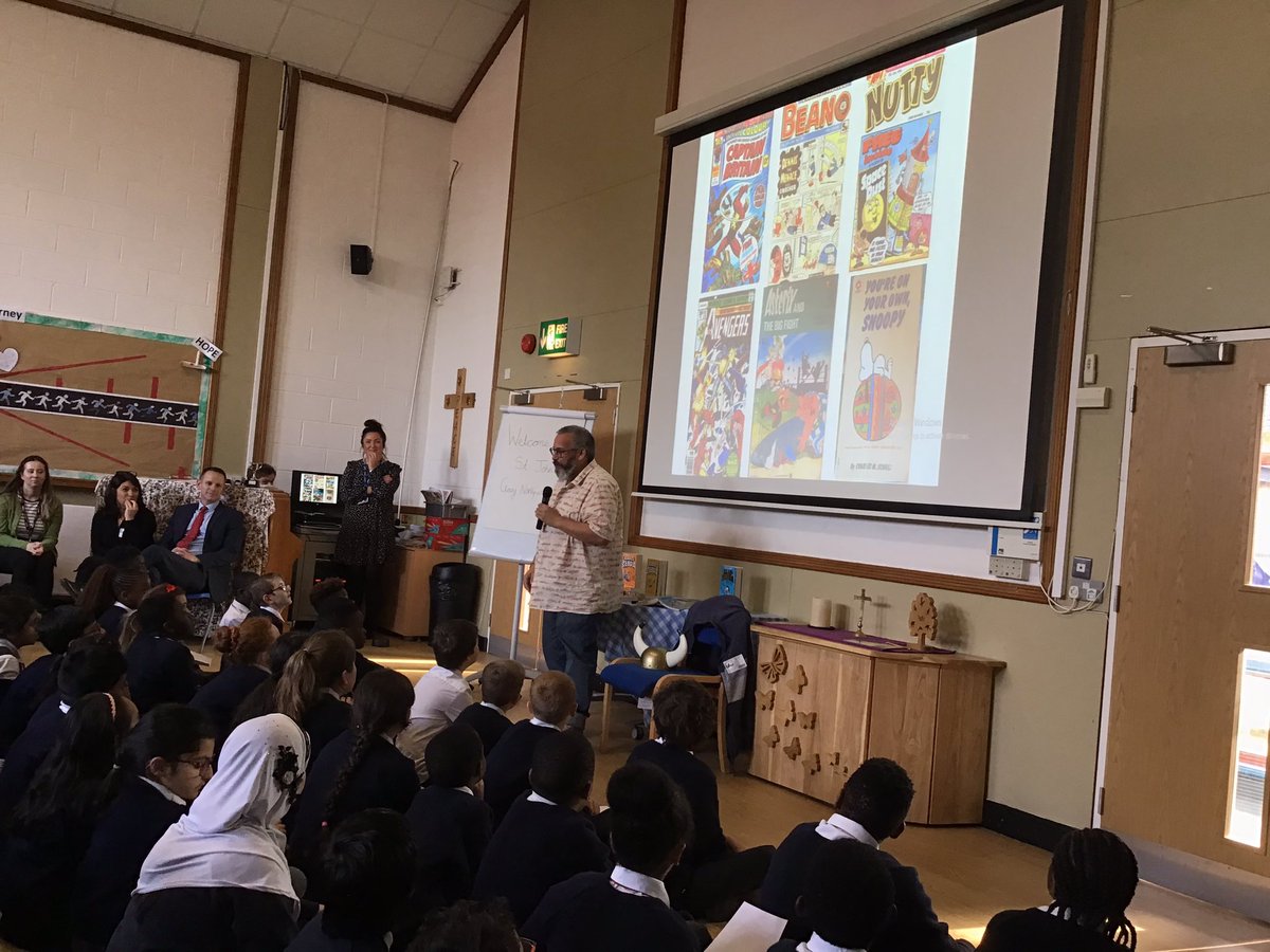 Primary_StJohns's tweet photo. Gary Northfield visited our federation to talk to us about his career in comics and talk about his new books #SJCreader https://t.co/ZdnLVjTcrM