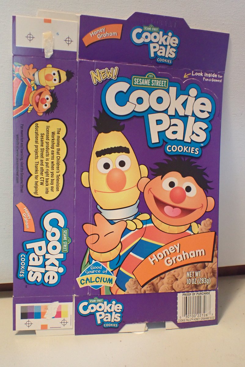 Snack_Memories's tweet photo. Sesame Street Cookie Pals (2000-circa 2003): Sesame Street's answer to Teddy Grahams, these bite-sized, honey graham-flavored cookies came shaped like characters such as Ernie, Bert, Elmo, and Big Bird, https://t.co/tdo9Wa9jBU