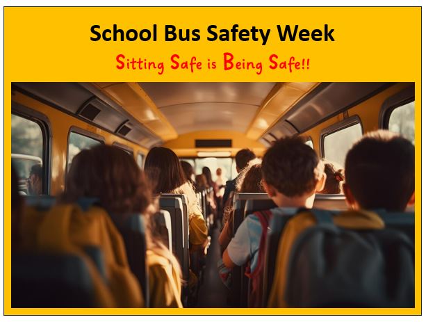 This is School Bus Safety Week. The safest way to ride a school bus is to always sit facing forward with your back against the back-seat cushion and with your legs facing toward the front of the bus. @PeelSchools @DPCDSBSchools