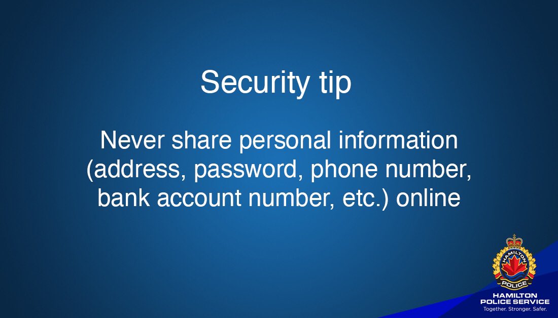 HamiltonPolice's tweet photo. #CybersecurityAwarenessMonth continues.

#HamOnt https://t.co/ALSZKHA3gX