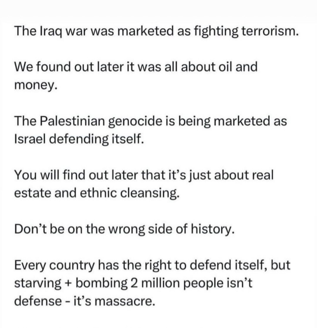 YMNI04's tweet photo. Dont be on the wrong side of history
#GazaAttack
#StandWithPalestain https://t.co/bHb8T3We8u