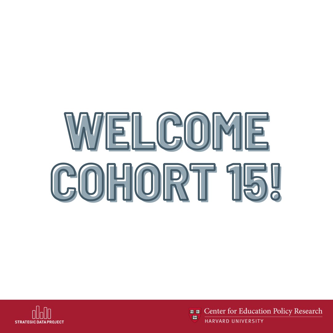 Today, we officially welcome Cohort 15 to the Strategic Data Project Fellowship! Tune in this week for live highlights from Orientation in Cambridge #SDPfellow