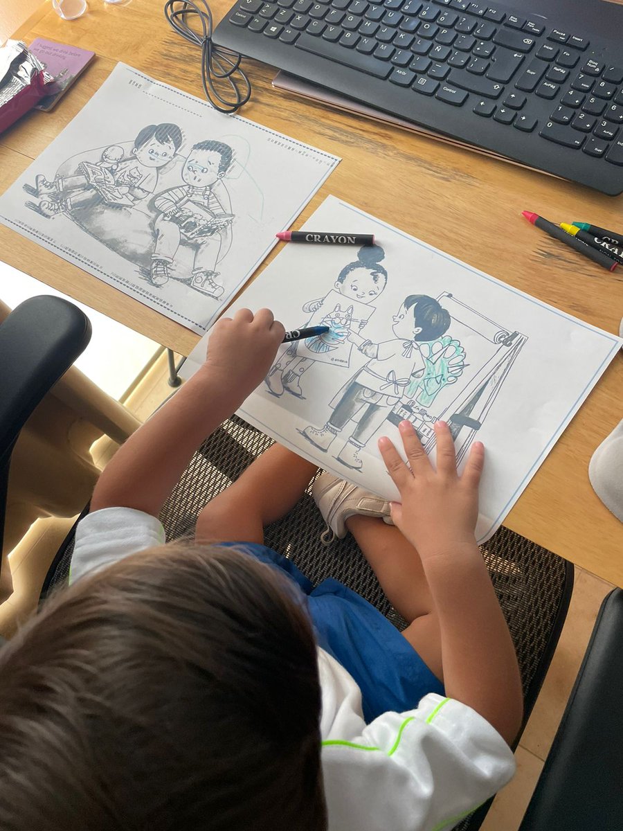 marianariosrmz1's tweet image. I love how this little Dino-fan is enjoying Santiago&apos;s Dinosaurios coloring pages. 🦕 🦖 

Do you know there are free #educationalresources available on my website? There&apos;s a #teachingguide and a cookie recipe too!

Check it out:

marianariosramirez.com/resources/

#kidlit #pb #teachers