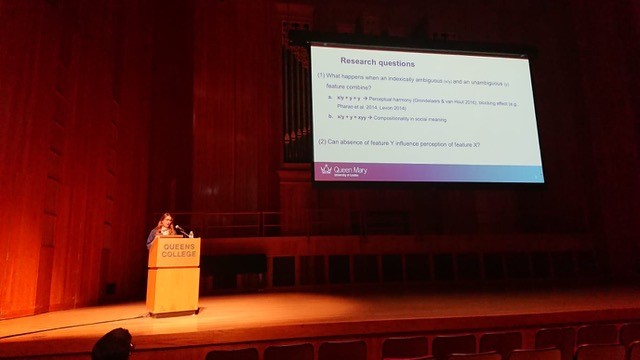 PhD student, Célia Richy, presented on 'Co-occurrence and absence of feature: investigating combinatorial effects of stereotypical Southern French features on speech perception.' 

Full abstract available here: nwav51.org/test/call-for-…