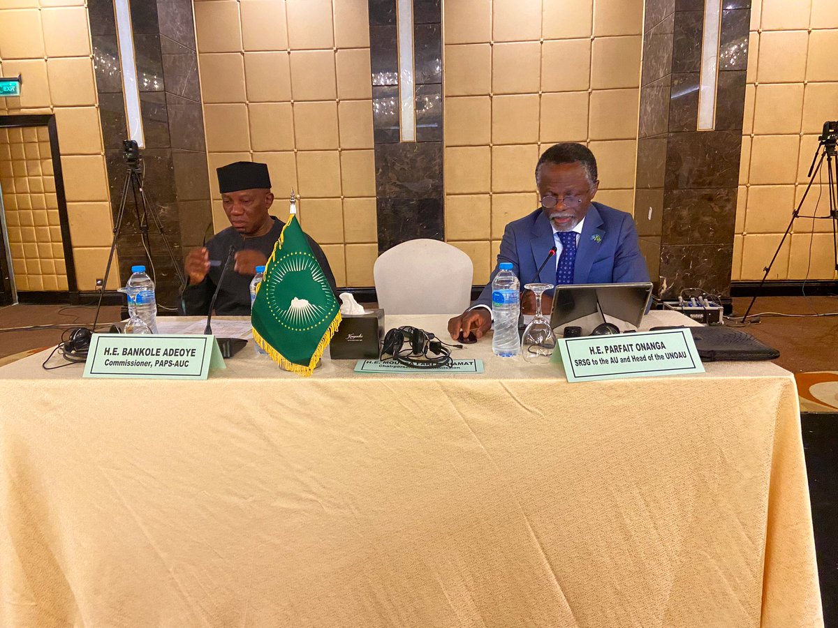 AUC_PAPS's tweet photo. “The #AU-#UN partnership is the core of #multilateralism today. At the operational level, we should mirror the solid &amp; strategic partnership between our principals, @antonioguterres &amp; @AUC_MoussaFaki, being pragmatic in managing differences to deliver jointly.” - @parfait_onanga https://t.co/pUkDO5H020