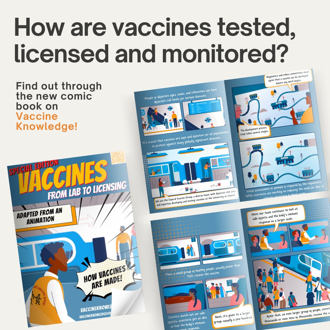 🤔Have you ever wondered how vaccines are developed and licensed? 💥Look at the new comic book on the Vaccine Knowledge website to understand more! 🔗tinyurl.com/3rades8m
