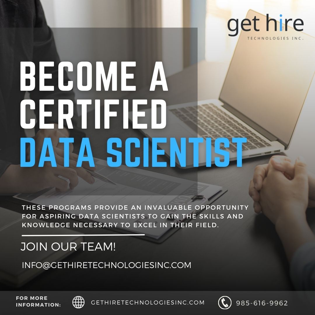 gethiretech's tweet image. A data analyst training program with certification can provide a great opportunity for individuals to build their knowledge and expand their career options.
Visit: gethiretechnologiesinc.com/data-analyst-c…
#DataScientistTraining #professionaldatascientist 
#gethiretechnologiesinc