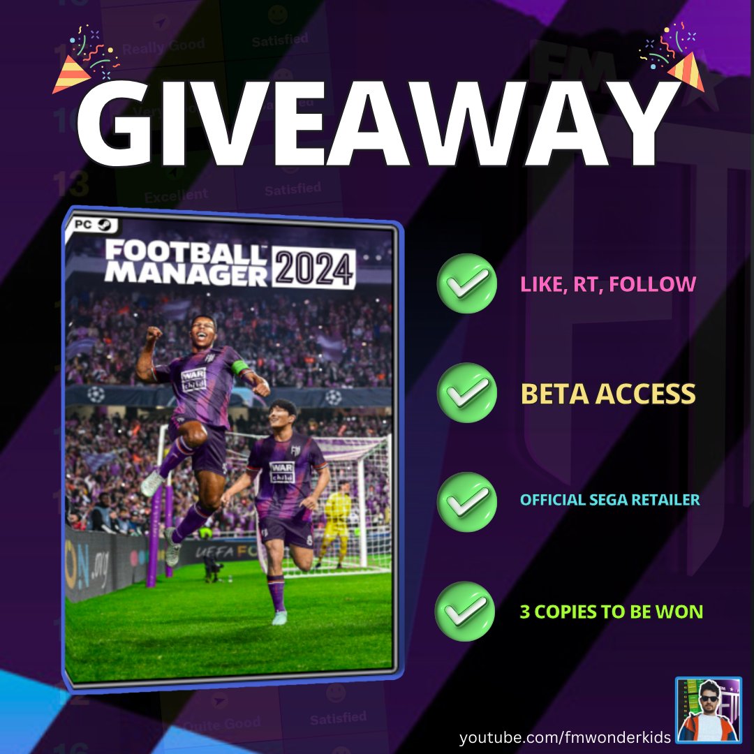 🚨Huge Giveaway🚨 🚀 I'm giving away 3 copies of #fm24. To enter; ❤️ Simply Like and Retweet this post ♻️ As well as Follow me (@FMWkds) 🤷‍♂️ Or you can simply just get it here, now with a MASSIVE 22% OFF! (use code FMWKDS at checkout) 👉 bit.ly/46O9TXm #ad