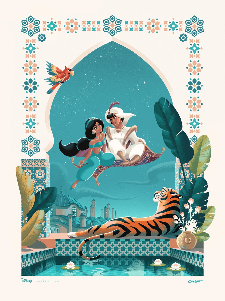 Today is Disney's 100th anniversary.

One of the studio's most well-known productions is Aladdin. Here is an incredible poster for Alaaddin by @caltsoudas 

#Aladdin #Disney100