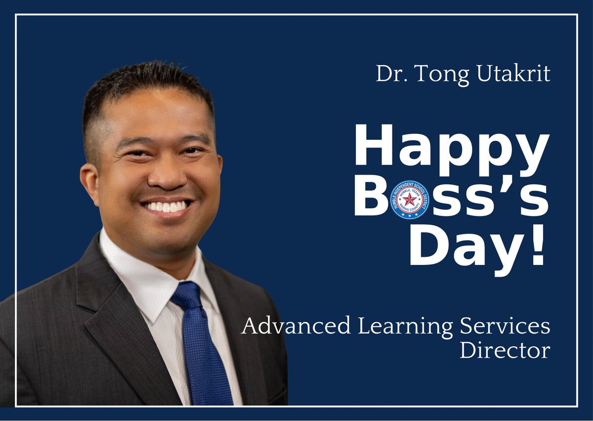 Happy Boss’s Day, @DrUtakrit! 

Theodore Roosevelt said “the difference between a boss and a leader is that a leader leads and a boss drives”.  Thanks for leading our team! #ShineALight #BossDay