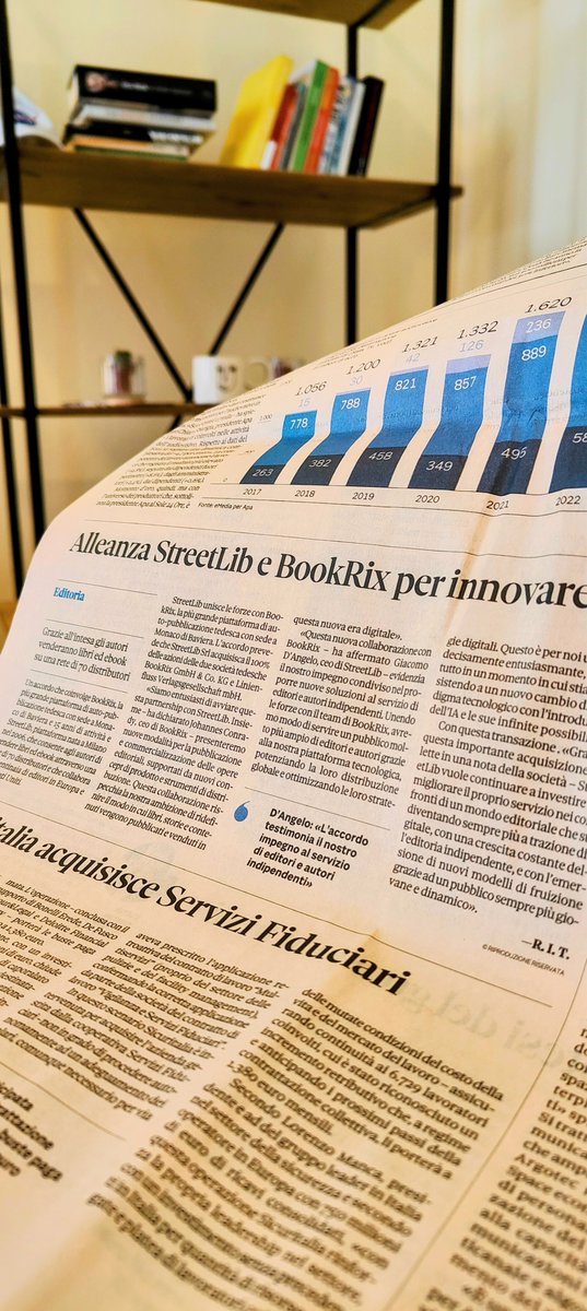 StreetLibITA's tweet photo. Su il @sole24ore, il @Corriere, @MilanoFinanza e @Dealflower1 si parla della nostra nuova partnership strategica con BookRix, grazie!

Milano Finanza ➡ https://t.co/m4bpwaBLwd

Dealflower ➡ https://t.co/aYjsMxtWVX

#editoriadigitale #selfpublishing https://t.co/uC25skHbHH