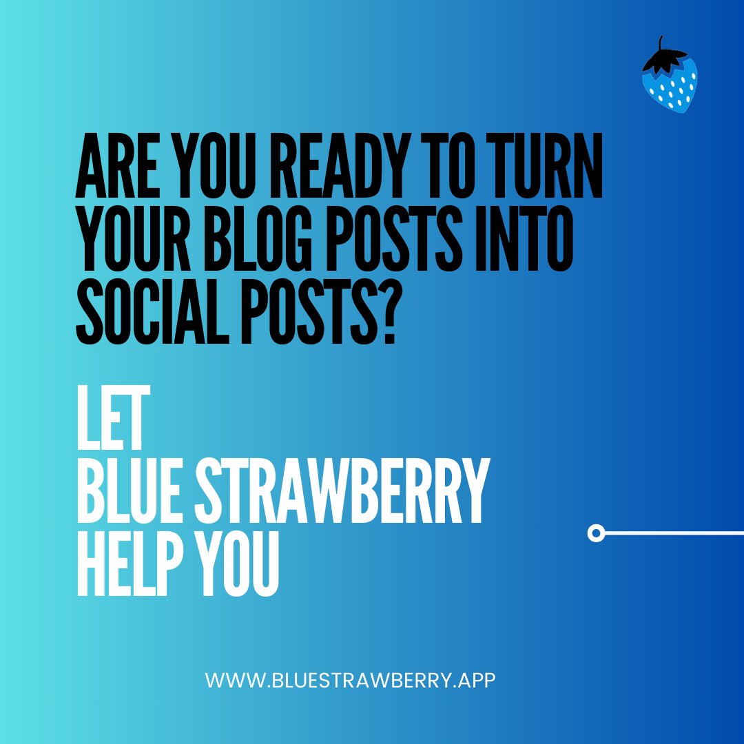 bluestrawapp's tweet image. #bluestrawberry is here to make your life easier. It can be exhausting choosing content from your #wordpressblog to create a #socialpost . Our software will turn your #blogs into #posts for you! Everything is fully customisable - you are always in #control. #wordpress #software