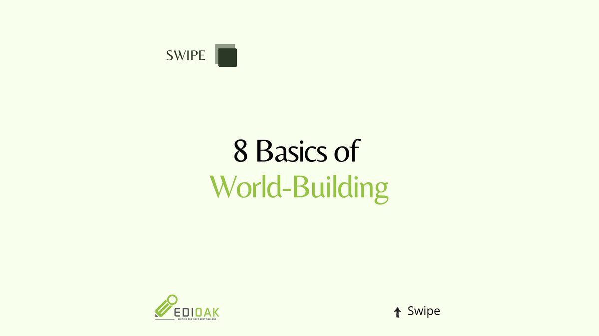 EdioakEdits's tweet image. 🌎✨ Diving into the Art of World-Building! 📚✍️ Mastering these 8 basics is essential for crafting immersive and captivating worlds. 

#WorldBuildingBasics #CreativeWritingTips #FantasyWorlds #SciFiUniverse #StorytellingCraft #ImaginationFlow #CharacterDevelopment #SettingDesign