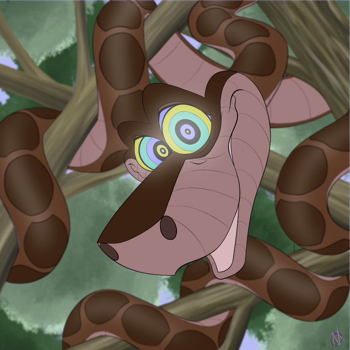 Happy Monday yall and a lil more Kaa to start the week Here’s just a lil alternate version of the previous post, or maybe it’s even a couple seconds before or after it hehe Moving around as he doesss to keep you transssfixed :3