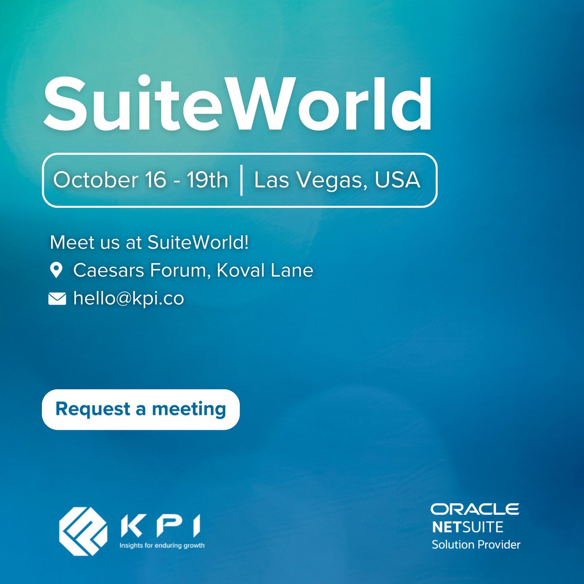 KPI_insights's tweet image. #SuiteWorld2023 starts today! 🚀
 
Meet us to discover how we can empower your business with advanced ERP solutions - calendly.com/kpi-co/suitewo…
 
Here&apos;s to a great week of knowledge-sharing and networking!
 
#NetSuite #SuiteWorld #Innovation #NetSuite #Oracle #KPI