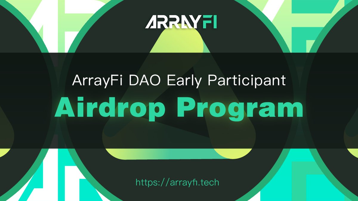 ArrayFi_DAO's tweet image. All users who complete the following tasks before November 15th are early participants of #ArrayFi DAO and will receive token airdrops from ArrayFi.💰

Hurry up! Remember to tag your three friends!🎁

Claim OAT:👇
galxe.com/ArrayProtocol/…

#Giveaway #Airdrop #Crypto