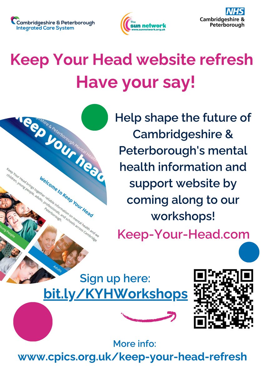 🌞We're holding a workshop where you can have your say on the keep-your-head.com website refresh on the 6th and 7th November from 1pm-3pm at The Maple Centre, if you'd like to come along please sign up here: bit.ly/KYHWorkshops