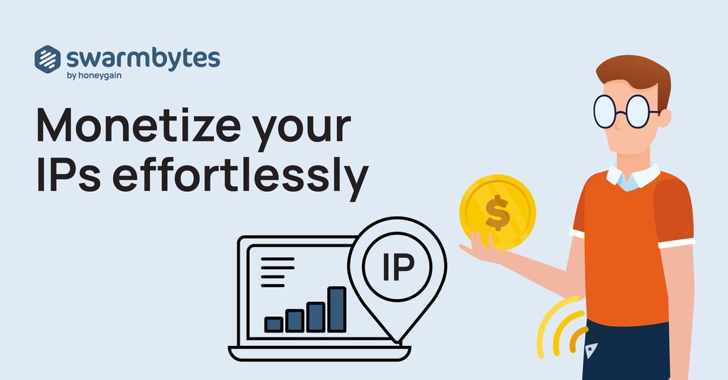 Honeygain_App's tweet photo. Ever heard of #Swarmbytes?π»π Itβs a #B2B solution by #Honeygain that allows companies to #Monetize their unused IP addresses while providing a seamless user experience!πΈπͺ
Watch this video to learn more about Swarmbytes β‘οΈ https://t.co/q7fC5JEMHL https://t.co/HLDcA9wtnj