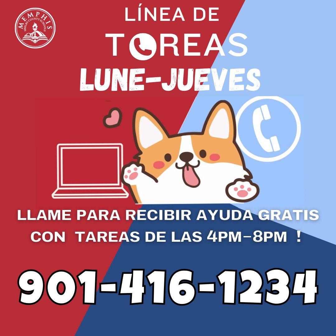 MSCSK12's tweet image. 📚 Homework Help is Just a Call Away! 📞✨ Don&apos;t stress over assignments. Our Homework Hotline is here for you, Mon. -Thurs., 4-8pm. 🗓️ 
Get expert guidance from MSCS teachers in multiple languages. 🌍📝 Call 901-416-1234 &amp;amp; ace your homework! 🌟 #HomeworkHotline