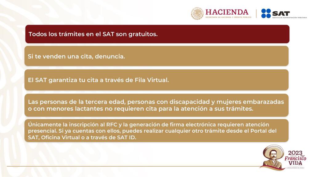 SATMX's tweet photo. El SAT da a conocer el listado de disponibilidad de citas para atención presencial en los módulos y oficinas desconcentradas en las 32 entidades del país.   

Semana del 16 al 20 de octubre:
Disponibilidad alta 94% 
Disponibilidad media 5% 
Disponibilidad baja 1% https://t.co/C6atFhb7zF