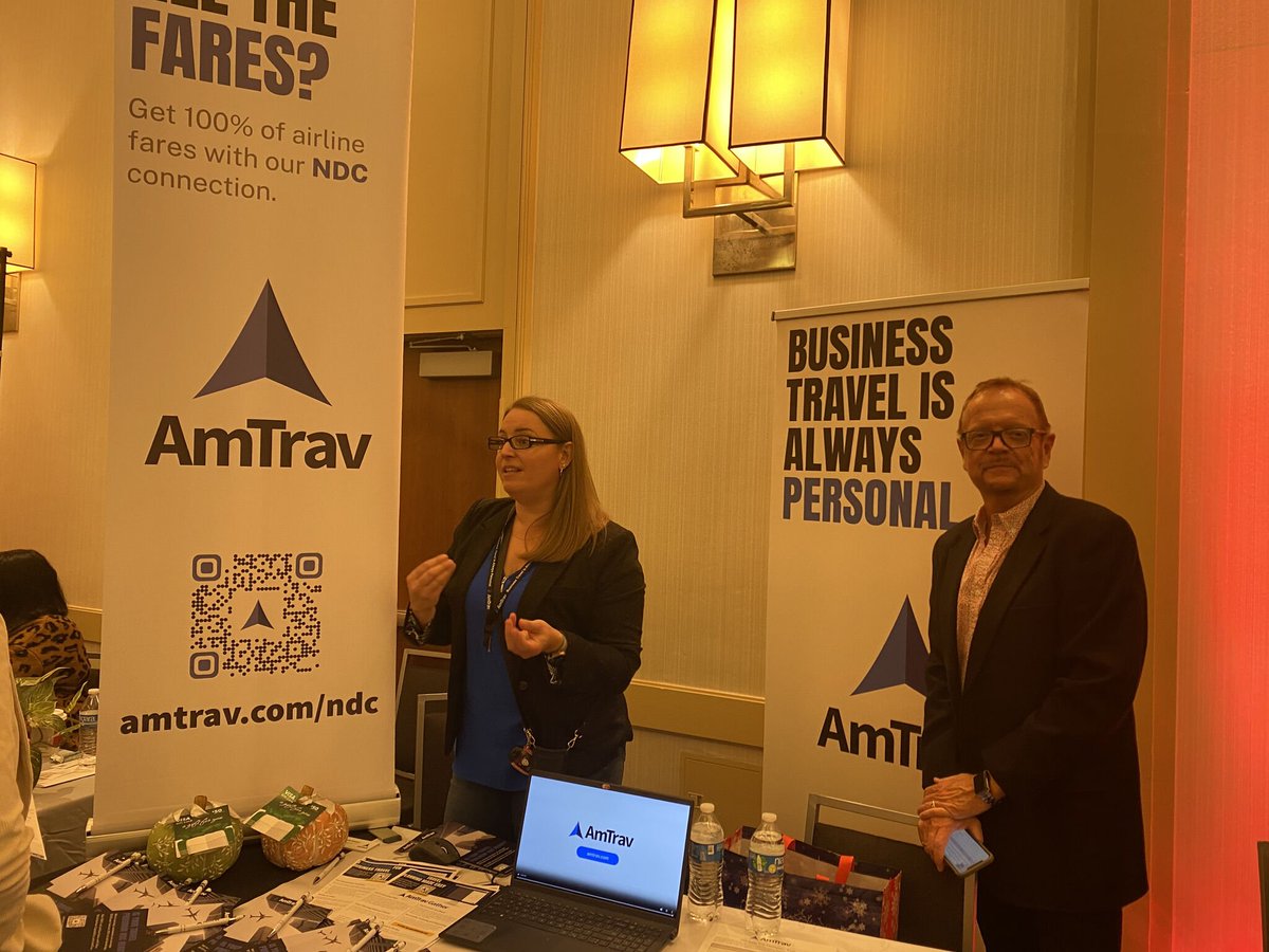 This past Friday, Greg Ross and  Stradley from our relationship management team represented us at the @GBTA Utah Travel Expo! They shared all about the AmTrav difference in service and technology while helping folks find their missing #NDC fares.

#businesstravel #corporatetravel